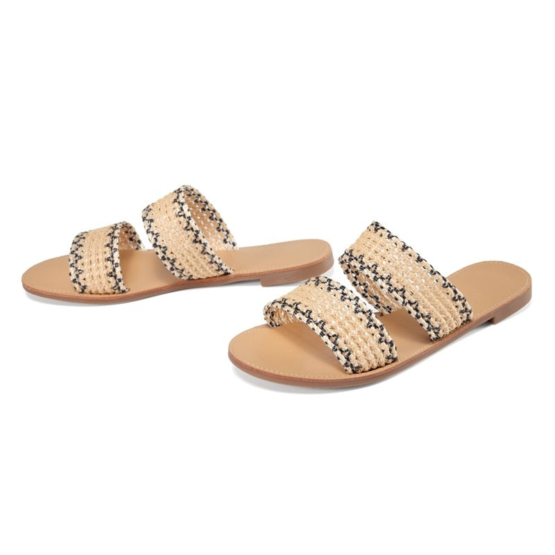 Ethnic Style Embroidered Women Hollow Out Flat Sandals Female Casual Sewing Shoes Platform Ladies Sandalias