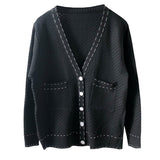 Women V-Neck Poncho Vintage Button Knit Cardigans Cropped Tops Coat Sweater