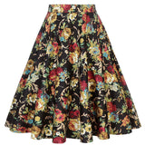 High Waist Casual Summer Skirt A Line Women Flared Runway Midi Skater Fashion Cotton Swing Rockabilly Party Skirts Gothic