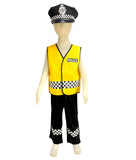 Childs Occupation police Costume Traffic police Vest & Cap Hat Costume Fancy Dress Outfit  for 3-9years children