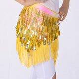 Belly Dancing Belt Colorful Waist Belly Dance Hip Scarf Belt Decor Coins Beads Sequins Fringed Triangle Skirt