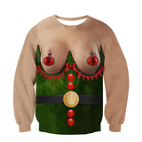 Ugly Christmas Sweater 3d Antler Print Novelty Ugly Christmas Sweater Unisex Men Women Long Sleeve Pullover Jumpers Sweater