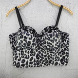 Crop Top Women Autumn Leopard Sexy Top Underwear To Wear Out Vest Push Up Bralette Bra Corset Tops