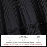 Elegant Frill Trim Chiffon Pleated Skirt Summer Elastic High Waist Solid Casual Midi Skirt