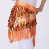 Belly Dancing Belt Colorful Waist Belly Dance Hip Scarf Belt Decor Coins Beads Sequins Fringed Triangle Skirt