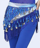 Belly Dancing Belt Colorful Waist Belly Dance Hip Scarf Belt Decor Coins Beads Sequins Fringed Triangle Skirt