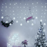Christmas Snowflake String Lights Wreath 220V 110V Garland String Fairy Lights Outdoor For Home Wedding Party New Year Decor
