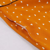 Orange Polka Dot Plus Size High Waist V Neck Robe Pin Up Vintage Dress With Pockets