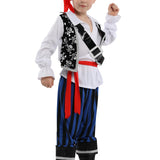 Halloween Kids Pirate Costume With Hat Fancy Boys Girls Outfit Sets For Children Birthday Party School Carnival Dress No Weapon