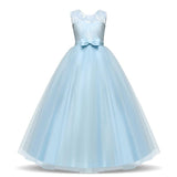 Elegant Lace Princess Girl Christmas Party Wedding Gown Kids Dress