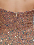 Spaghetti Strap Sleeveless Party Dress Shinning Color Sequins Prom Dress Mermaid Slim Floor Length Vestidoes