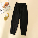 Plus Size Women Summer Casual Sweatpants Simple Style Elastic Waist Loose Thin Harem Pants