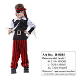 Halloween Kids Pirate Costume With Hat Fancy Boys Girls Outfit Sets For Children Birthday Party School Carnival Dress No Weapon