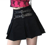 2022 Emo Harajuku Punk Gothic Black Y2K Skirts Women High Waist Sexy Patchwork 90s Bandage Mini Skirt Female Summer Streetwear