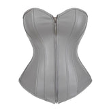 Women Gothic Sexy Faux Leather Overbust Corset Bustier Hot Lingerie Top Plus Size Waist Cincher Body Shaper Corsets Black/Red