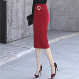 Sexy Women Slim Bodycon Summer High Waist Midi Long Formal OL Office Ladies Red Pencil Skirts