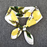 2021 Lemon Printed Yellow 50S 60S Women Hairband Cotton Retro Vintage Hair Accessories for Party Pin Up Rockabilly Wire Scarf