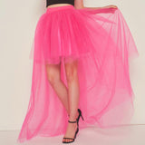 Irregular Tulle Women Summer HLong Party Petticoat Casual Style Punk Goth Black igh Waist Skirt