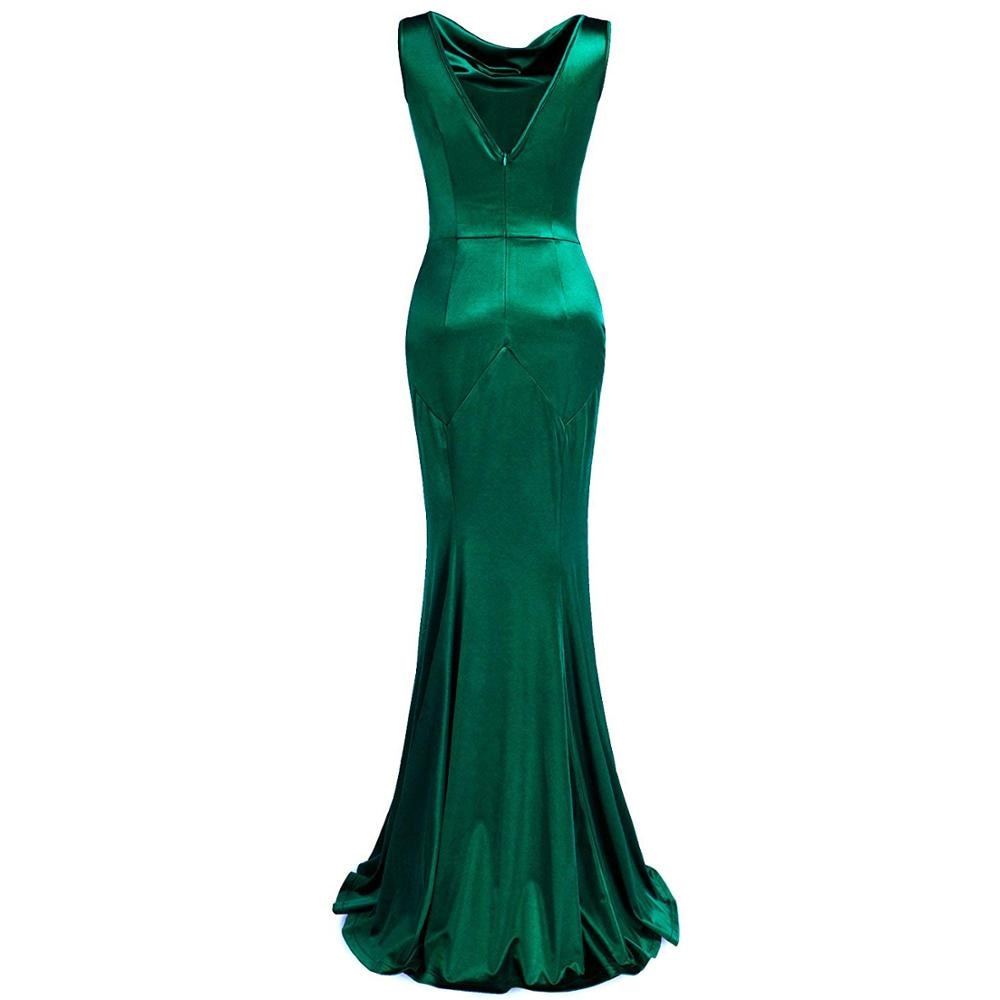 Elastic Mermaid Long Evening Dresses Charming And Sexy Backless O-neck Formal Dress Party Gown