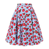 2021 Autumn High Waist Skirt Cotton Womens Polka Dot Floral Print Vinatge Swing Pinup Rockabilly 50s Retro Vintage Party Skirts