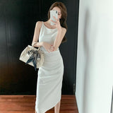 2021 New Bodycon Midi Dress Women Backless Summer Sexy Club Dresses Elegant Sleeveless Spaghetti Strap Party Dress