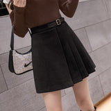 Women High Waist Pleated Skirts Spring Fashion Korean Style All-match Ladies Elegant A-line Short Skirt