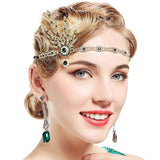 4pcs/set 1920s Flapper Accessories Set Rhinestone Headpiece Pearl Knot Necklace Bracelet with Cigarette Holder