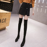 High Waist Mini Skirts Women Fashion Korean Style Solid Color All-match Ladies Elegant A-line Short Skirt