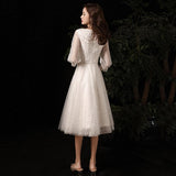 Lace point long sleeves communion dresses Evening Dress prom party Robe De Soiree longue Formal Dress simple robe de soiree lace
