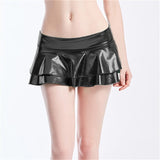 Bling Metallic Color Midi Waist Sexy Skinny Night Club Party Patchwork Double Layer Skirt