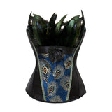 Size S-6XL Burlesque Overbust Corset Embroidery Peacock Princess Corset Gothic feather Clothing Body Shaper Bustier