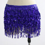 Belly Dance Glitter Swing Sequin Tassel Fringe Hip Belt Waist Skirt Bamba Ibiza Festival Raves Chiffon Wrap Skirt