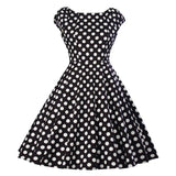 Pin Up Vintage Yellow Cap Sleeve Summer Cotton Casual Polka Dot Rockabilly Retro Dress