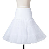 White Women Tulle Skirts Underskirt Rockabilly Dance Petticoat Black Crinoline Retro Vintage Tutu Skater Ball Gown