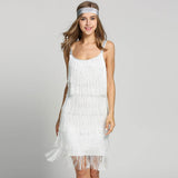 Vintage Vestidos 1920s Flapper Girl Fancy Dress Costumes Slash Neck Strappy Fringe Swing Party Dress