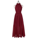 1950s Women Summer Casual Elegant Bohemian Beach Party Halter Sexy Long Maxi Dress