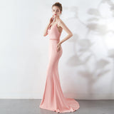 Sexy Beads Evening Dress Women's Backless Strap Cross Slit Long Party Maxi Dress