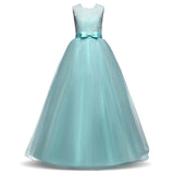 Elegant Lace Princess Girl Christmas Party Wedding Gown Kids Dress