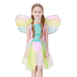 Cute Girls Rainbow Fairy Costume Halloween Carnival Fantasy Kids Cosplay Princess Dress
