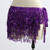 Belly Dance Glitter Swing Sequin Tassel Fringe Hip Belt Waist Skirt Bamba Ibiza Festival Raves Chiffon Wrap Skirt