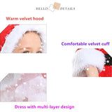 Deluxe Santa Claus Costume Cosplay girls Christmas Costume For kids Santa Claus Dress Suit