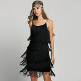 Vintage Vestidos 1920s Flapper Girl Fancy Dress Costumes Slash Neck Strappy Fringe Swing Party Dress