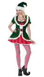 5Pcs/Set Adult Womens Santa Claus Green Holiday Elf Christmas Costume Sweet Dress Christmas Xmas Outfit