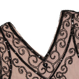 Embellished Beaded Sequin Robe Vestidos 1920s Flapper Dress Vintage V Neck Butterfly Sleeve Long Great Gatsby Dress