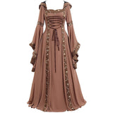 Women Medieval Cosplay Costumes Halloween Carnival Middle Ages Stage Performance Gothic Retro Court Victoria Dress