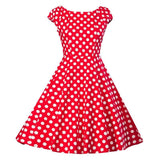 Pin Up Vintage Yellow Cap Sleeve Summer Cotton Casual Polka Dot Rockabilly Retro Dress