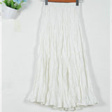 Women Chiffon Solid Casual Sexy Beach Boho Blue Pleated Long Summer Maxi Skirt