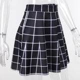 High Waist Plaid Mini Short A Line Pleated Skirts Casual Summer Punk Gothic Skirt