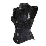 Sexy Steampunk Gothic Vintage Lace up Back Waist Trainer Corset Bustier Embroidery Vest Lingerie