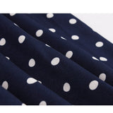 1950s Elegant Navy Blue Polka Dot Short Sleeve Robe Pin Up Swing Retro Party Vintage Dresses